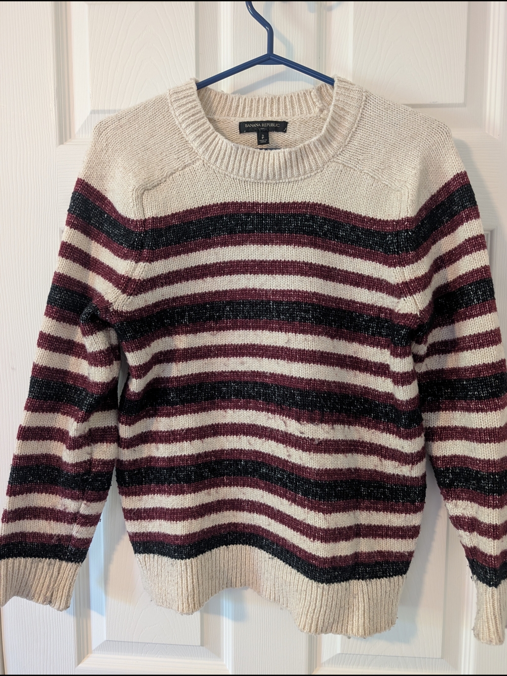 Banana Republic Striped crew ribbed neck Sweater Size Small
